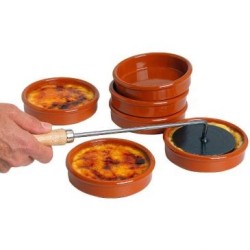 Service crème brûlée de 6 coupelles émaillées