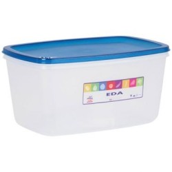 Boîte rectangulaire 5.5l naturel couvercle turquoise