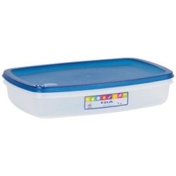 Boite rectangulaire plate 2l naturel couvercle turquoise