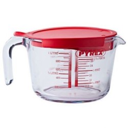 Broc mesureur avec couvercle 1 litre pyrex