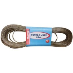 Corde à linge 20m acier plastifié