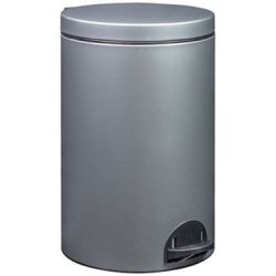 Poubelle Elora 20l gris métal brillant lisse