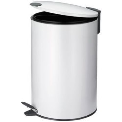 Poubelle 12l mats 38cm métal blanc