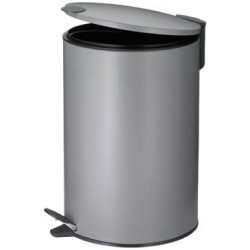 Poubelle 12l mats 38cm métal gris clair