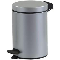 Poubelle Cyjeu salle de bain 3l gris métal