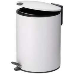 Poubelle 5l mats 27cm métal blanc