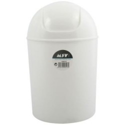 Poubelle plastique ronde 7l sdb blanc