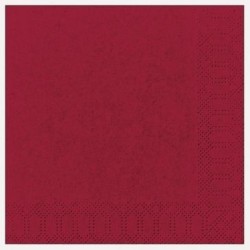 Serviette ouate 33x33cm 3 plis x20 bordeaux