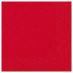 Serviette ouate 33x33cm 3 plis x20 rouge