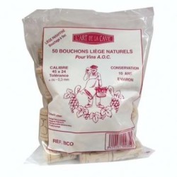 Bouchon cylin.45x24 10an.paraf.sac50 colamaté