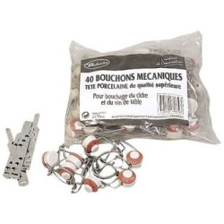 Bouchons mécaniques tête porcelaine x40
