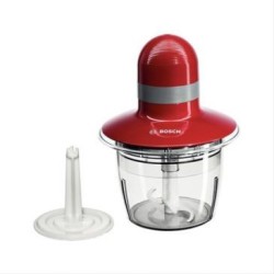 Robot mini-hachoir bol plastique blanc/rouge