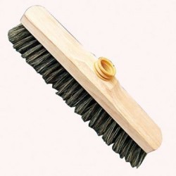 Balai droit 30cm bois brut soie grise s46 + douille écolo
