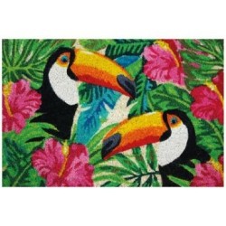 Tapis coco blanchi toucans / pvc 40x60 cm