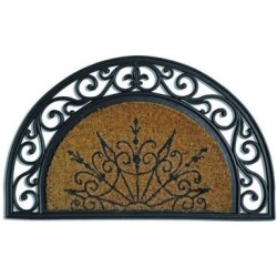 Tapis coco coral demi lune 45x75cm