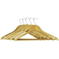 Cintres droits bois verni 43 cm lot de 5