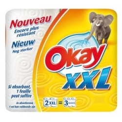 Essuie-tout 2 rouleaux blanc XXL Okay