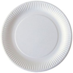 Assiette jetable carton blanc 23cm x50