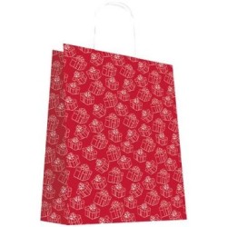 Sac cabas kraft rouge 24x32cm