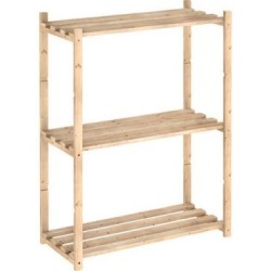 Etagère 3 tablettes à lattes 88x65x30cm
