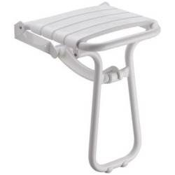 Siège douche escamotable avec pied alu époxy blanc