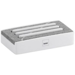 Porte savon cube blanc pierre