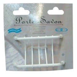 Porte savon grille fil plast.blc 72001