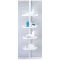 Serviteur de douche plastique d'angle blanc télescopique