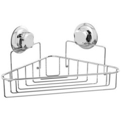 Tablette d'angle métal double ventouses