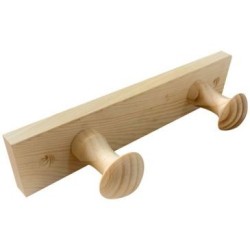 Porte-manteau bois de pin 2 têtes