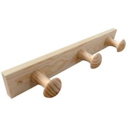 Porte-manteau bois de pin 3 têtes