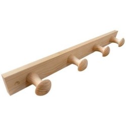 Porte-manteau bois de pin 4 têtes