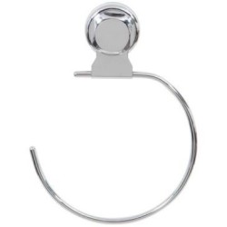 Anneau porte serviette à ventouse métal chromé