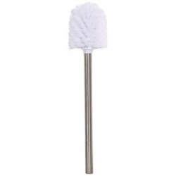Brosse wc manche inox boule blanche