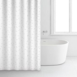 Rideau douche 180x200 premium blanc motifs 100% coton