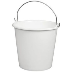 Seau rond 12l 29cm anse inox blanc alimentaire