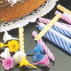 Bougies anniversaire x24+12supports assortis blister 259000