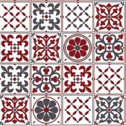 Nappe noblessa toile cirée carreaux de ciment 20mx140cm