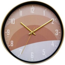 Pendule silencieuse 30cm déco finition gold assorti