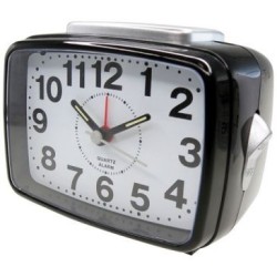 Réveil à quartz silencieux lumière + bip crescendo noir