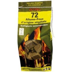 Allume feux ecologiques individuels bois compresse 72