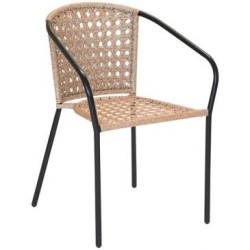 Fauteuil de jardin Cocos résine et acier noir L66xP55xH78cm