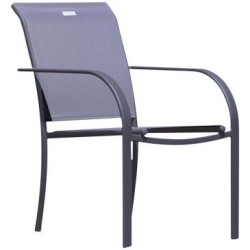 Fauteuil alumilium textilene anthracite 65X54X86cm Béziers