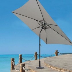 Parasol droit mat alu. 38mm manivelle 300x200cm lin