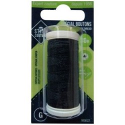 Fil polyester noir 30m spécial boutons