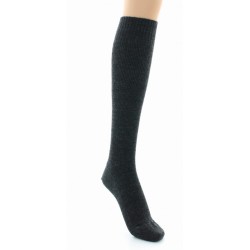 Chaussettes hautes à côtes Confort Laine peignée mélangée Sans élastique