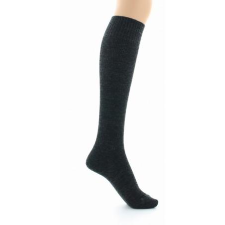 Chaussettes hautes à côtes Confort Laine peignée mélangée Sans élastique