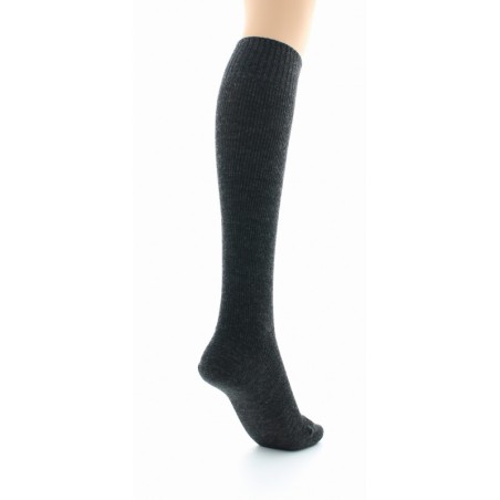Chaussettes hautes à côtes Confort Laine peignée mélangée Sans élastique