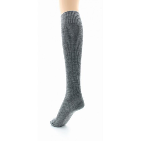 Chaussettes hautes à côtes Confort Laine peignée mélangée Sans élastique