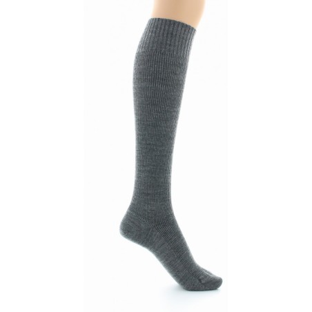 Chaussettes hautes à côtes Confort Laine peignée mélangée Sans élastique